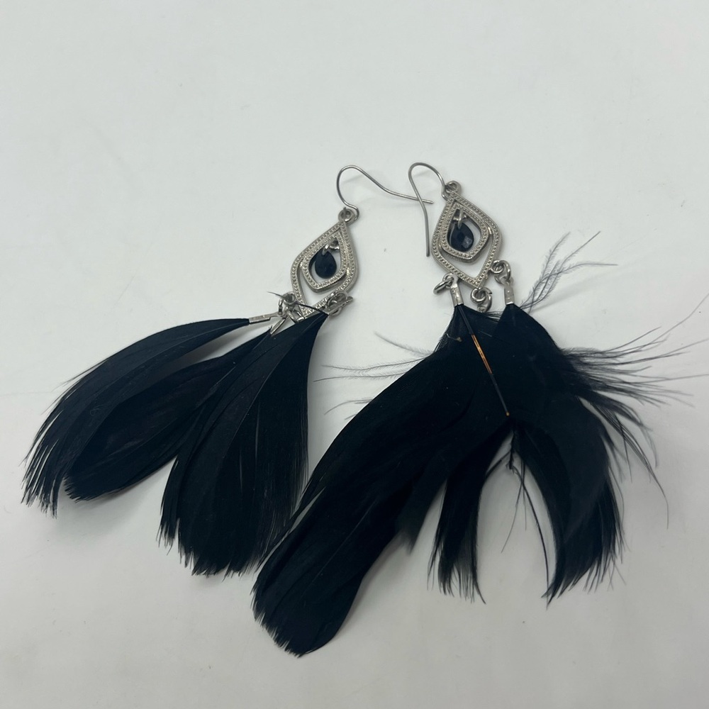 Beaded feather earrings